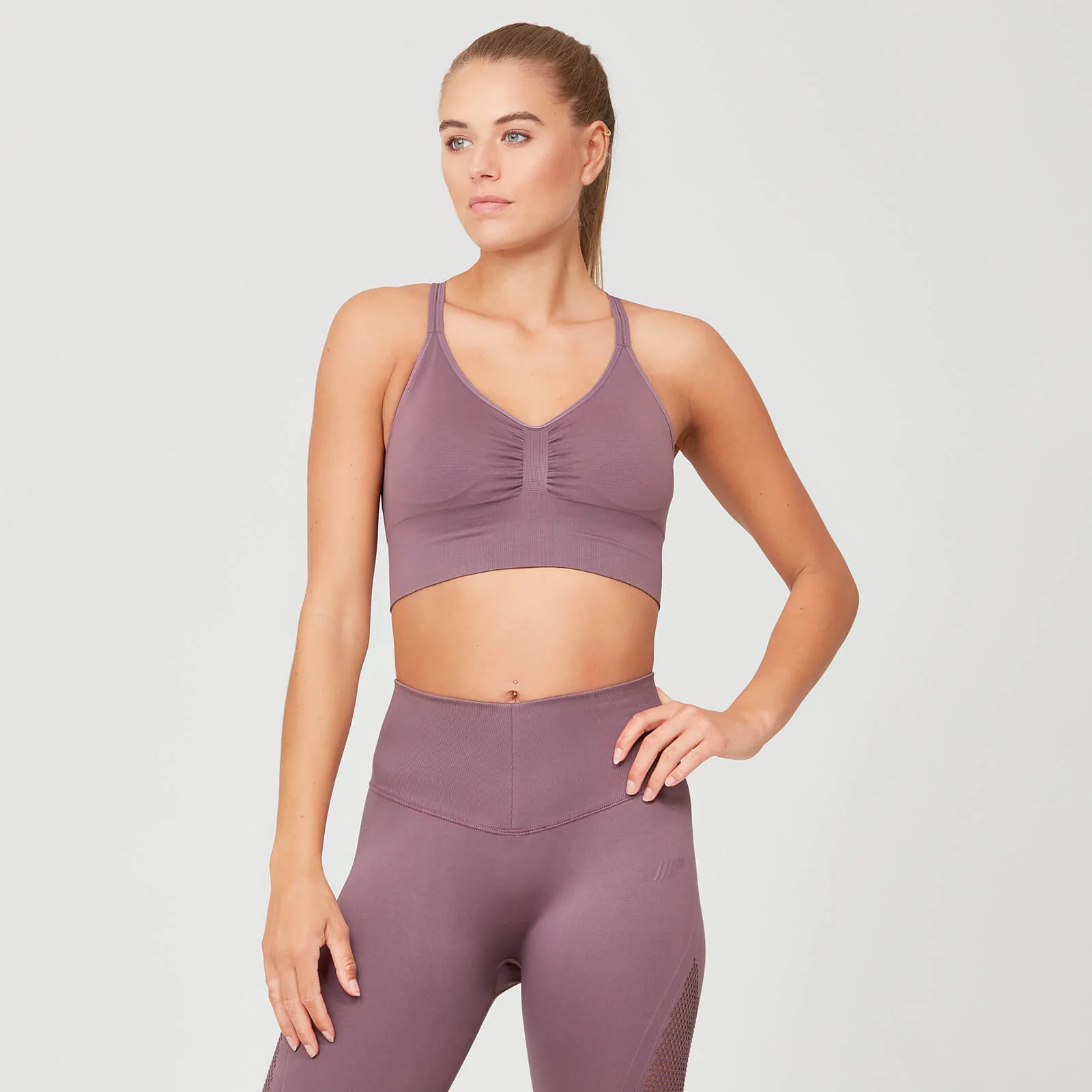MP Women's Shape Seamless Sports Bra - Mauve - S Image 1
