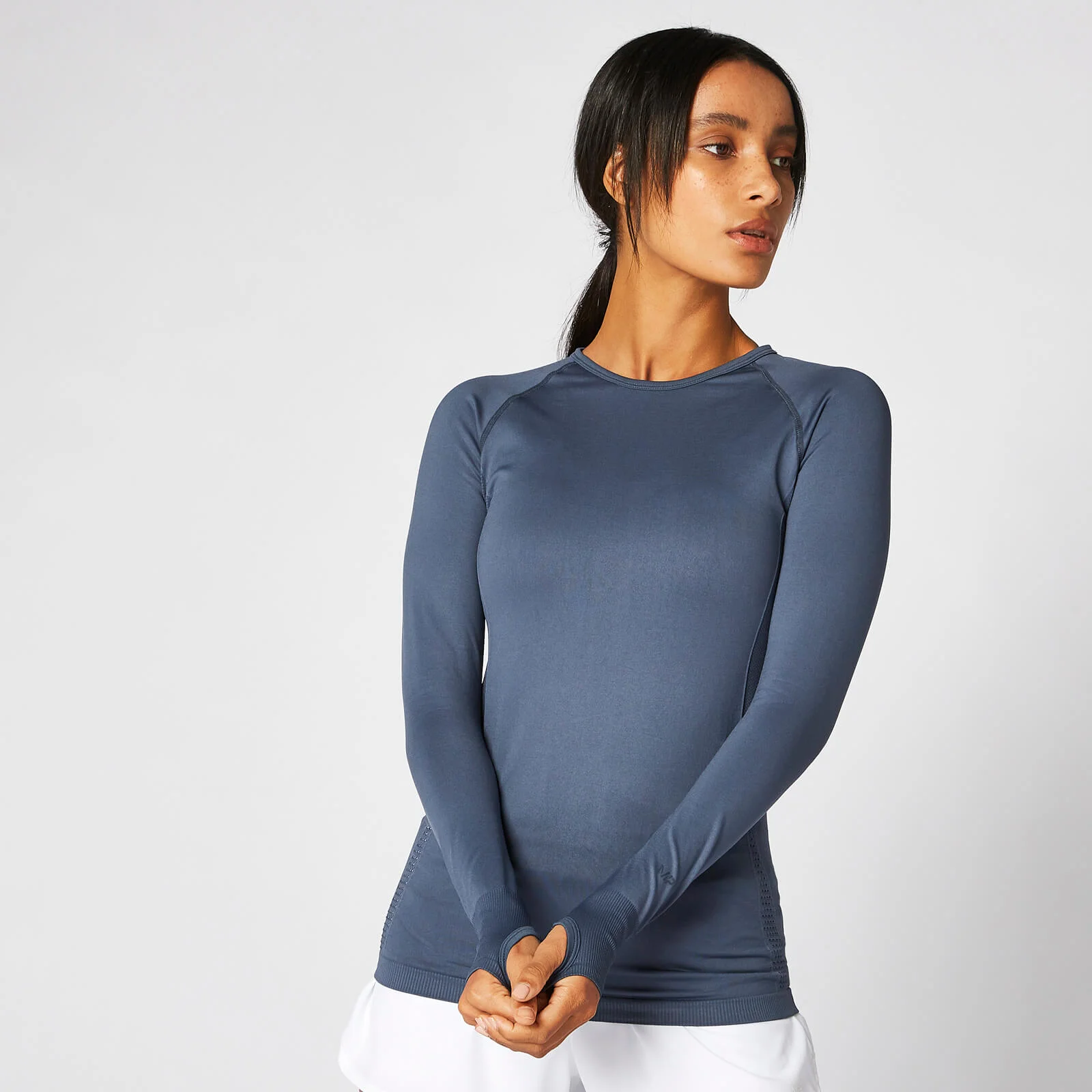MP Shape Seamless Long Sleeve Top - Dark Indigo - XS Image 1