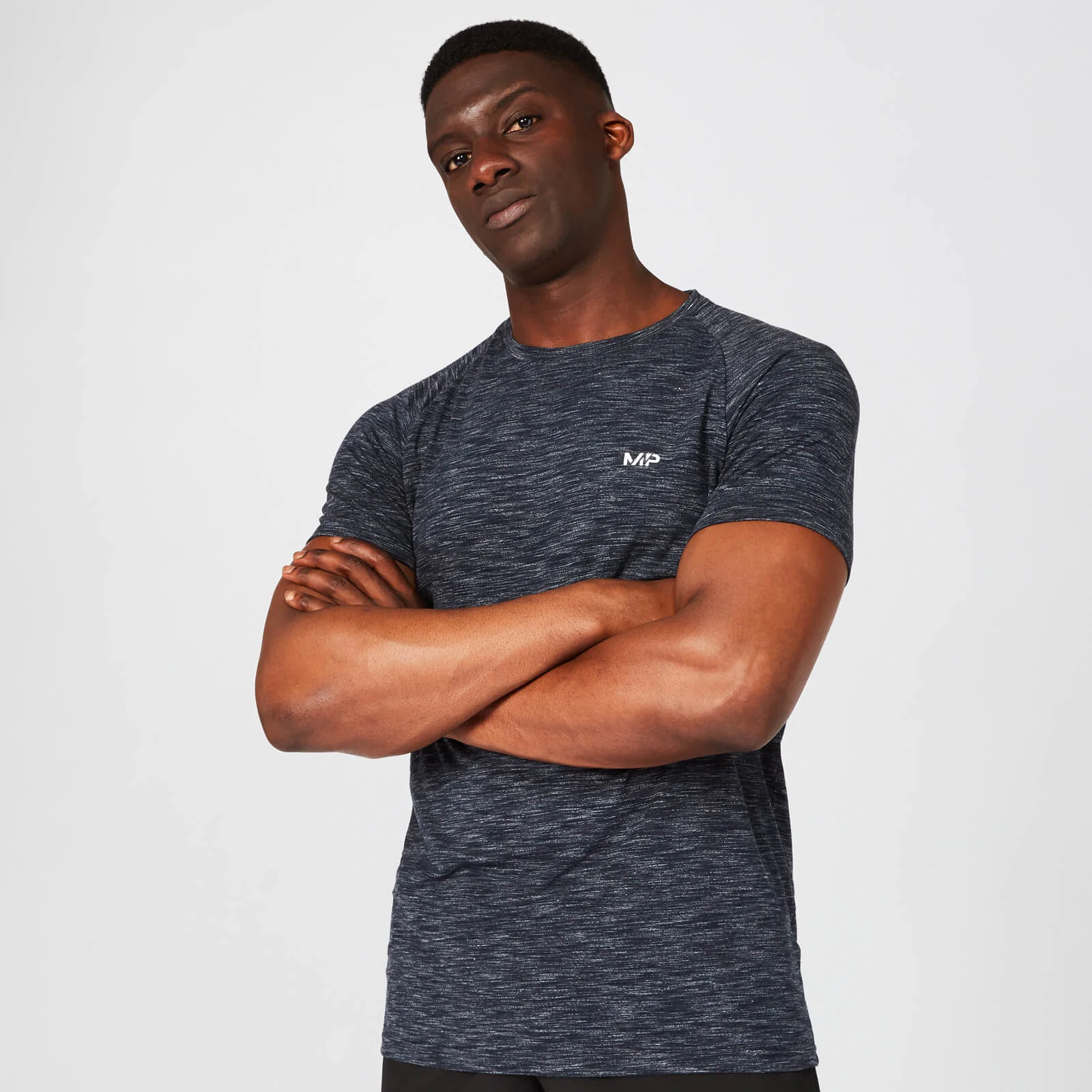 Buy Men's Performance Short-Sleeve Top Navy Marl MYPROTEIN™