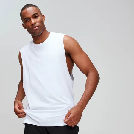 MP Men's Luxe Classic Drop Armhole Tank Top - White