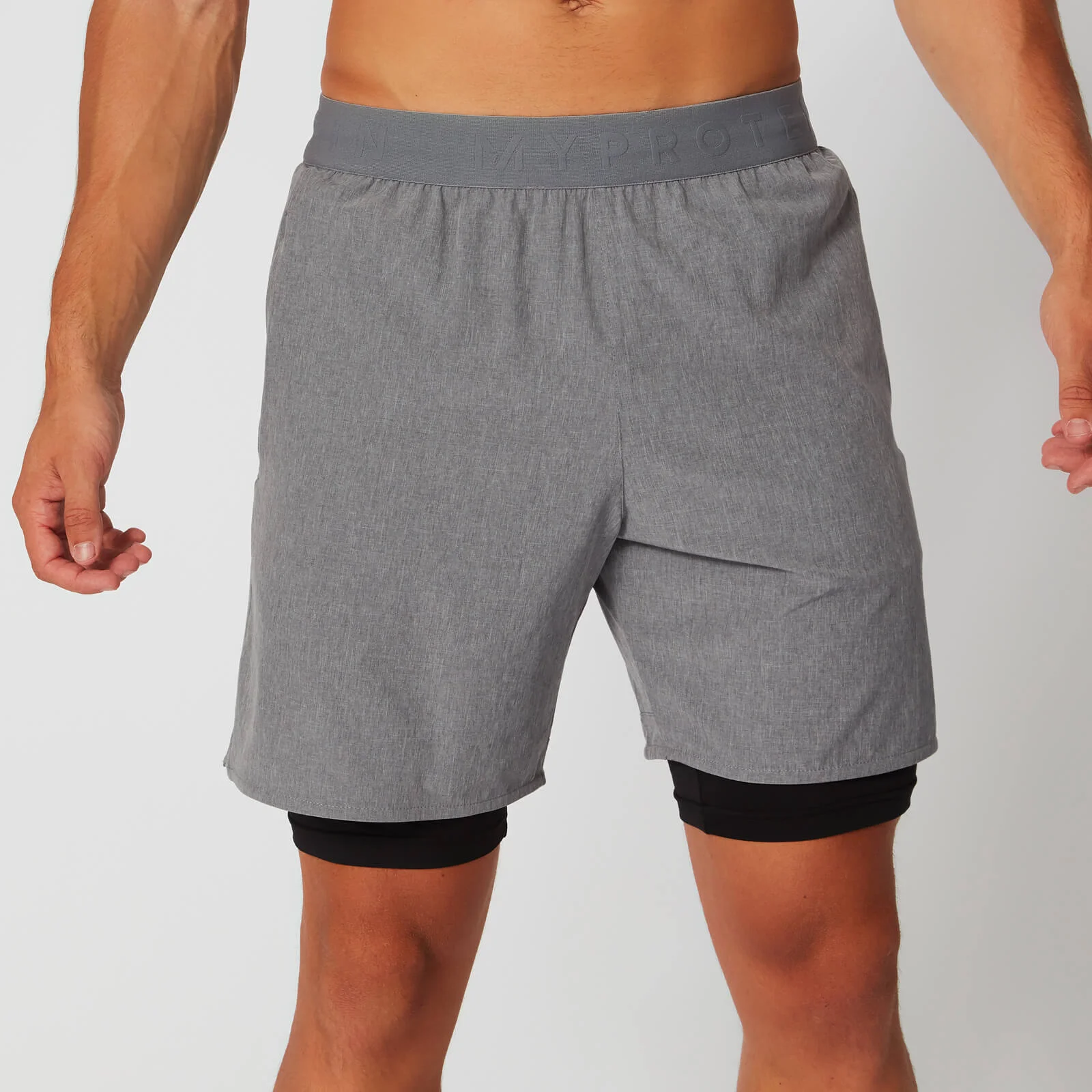 MP Men's Power Double-Layered Shorts - Grey - XS Image 1