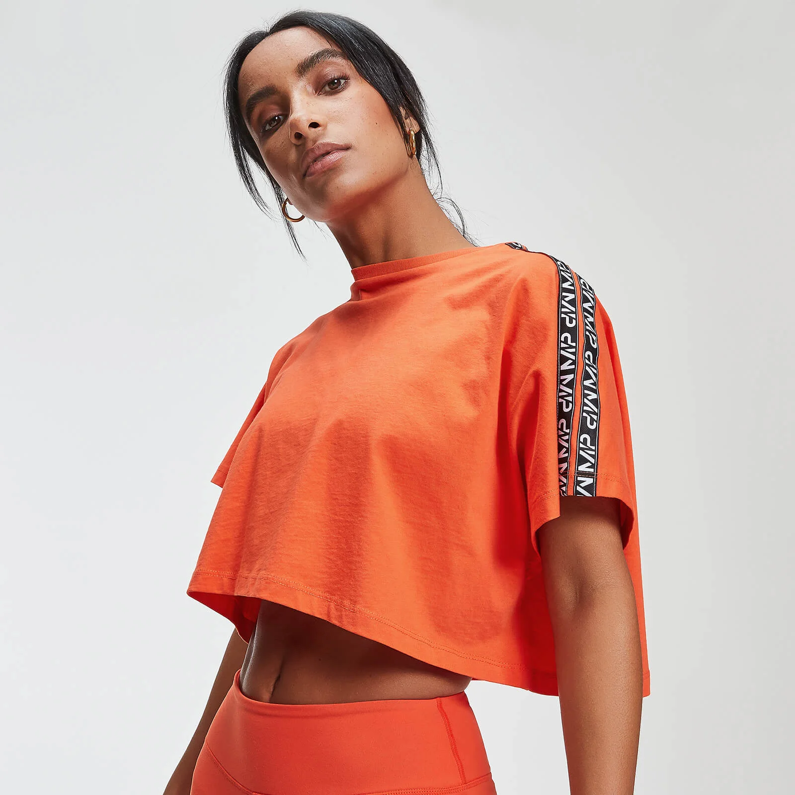 MP Power Women's Crop Tape T-Shirt - Flame - XS Image 1