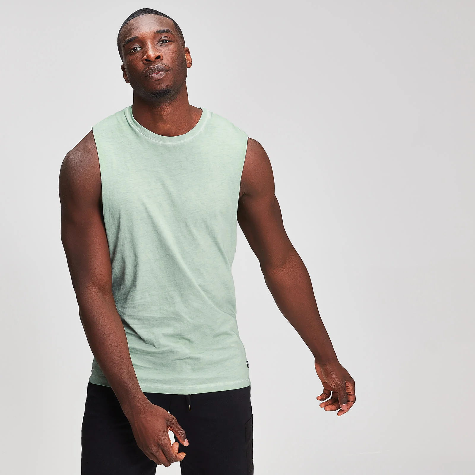 MP Graphic Men's Drop Armhole Tank Top - Mint - XS Image 1