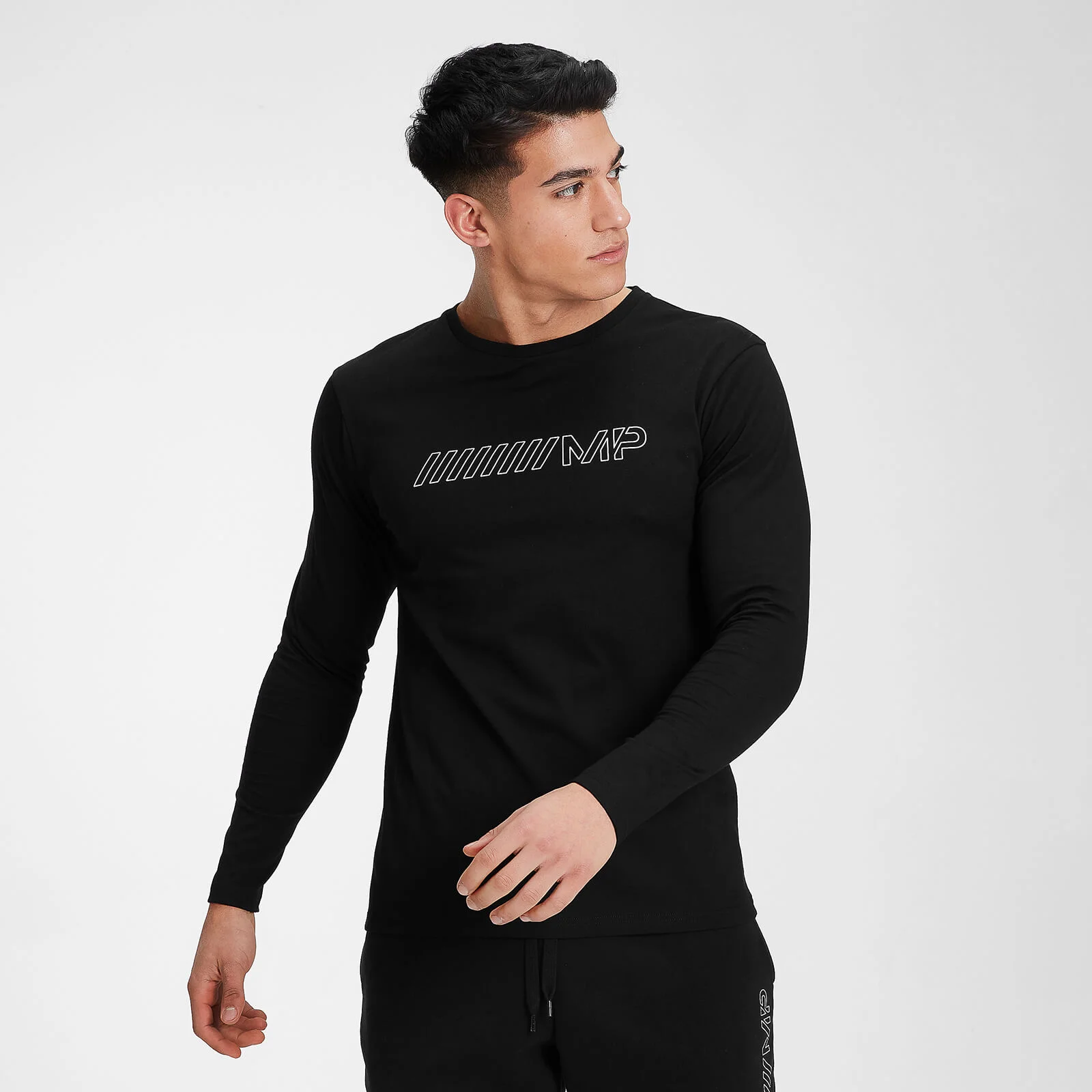 MP Men's Outline Graphic Long Sleeve Top - Black - XXS Image 1