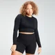 MP Women's Shape Seamless Ultra Long Sleeve Crop Top- Black
