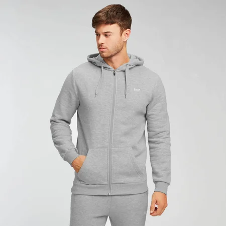 MP Men's Rest Day Zip Through Hoodie - Classic Grey Marl