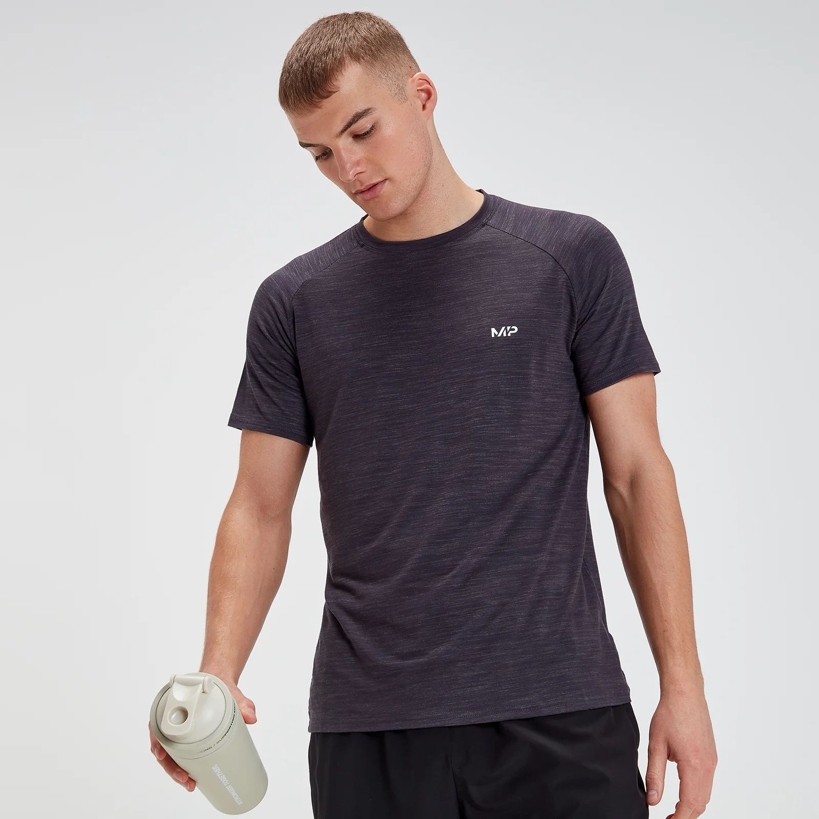 MP Men's Performance Short Sleeve T-Shirt - Black/Carbon - S Image 1