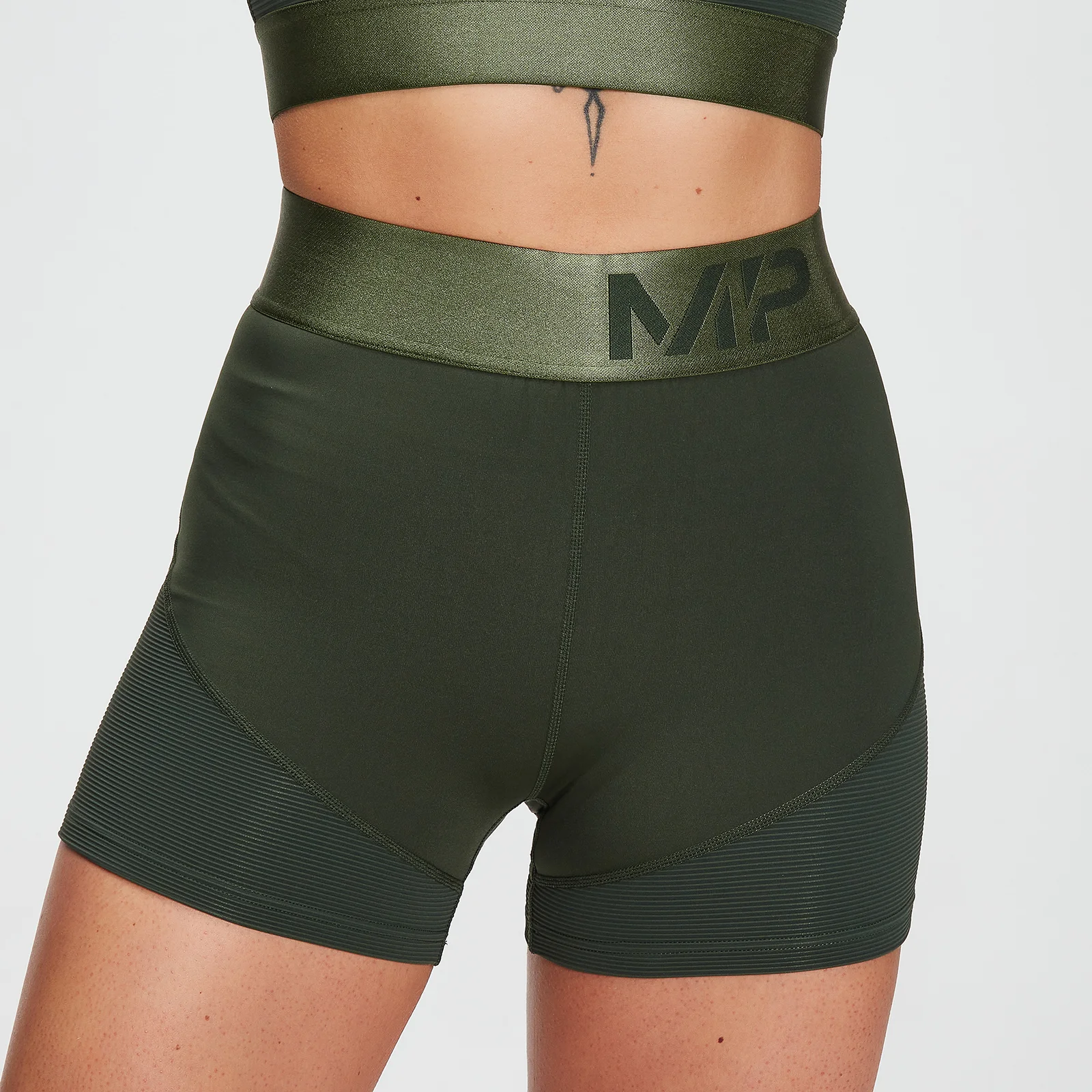 MP Women's Adapt Textured Shorts- Dark Green - XXS Image 1