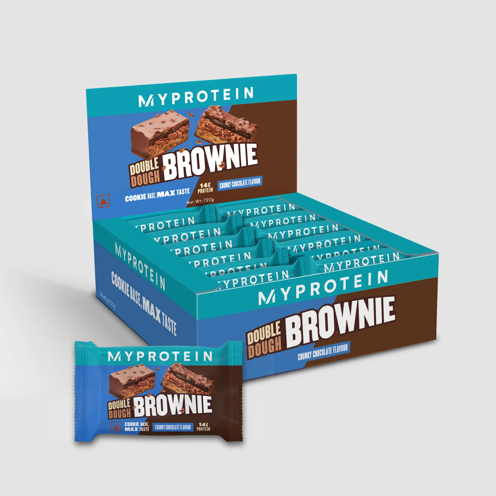 Double Dough Brownie - 12 x 60g - Chunky Chocolate Image 1
