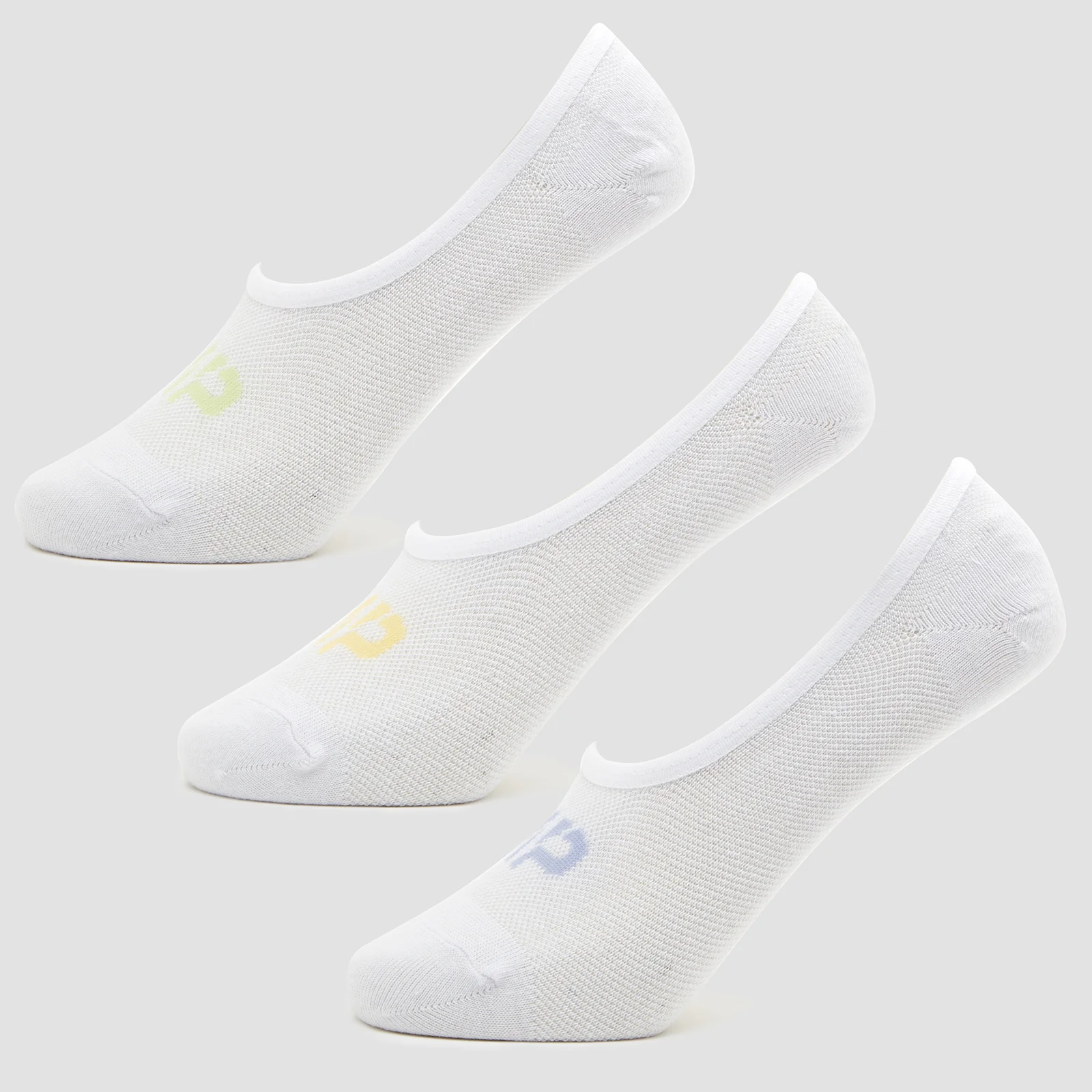 MP Women's Invisible Socks - White/Neon (3 Pack) - UK 3-6 Image 1