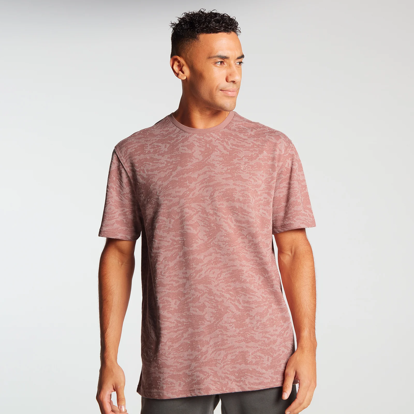 MP Men's Training Short Sleeve Camo Oversized T-Shirt - Dust Pink - XXS Image 1
