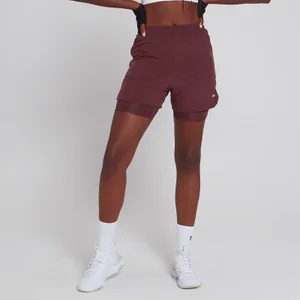 MP Women's 2 IN 1 Training Jersey Short - Port - Size XL