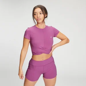 MP Women's Power Short Sleeve Crop Top - Orchid - Size XL