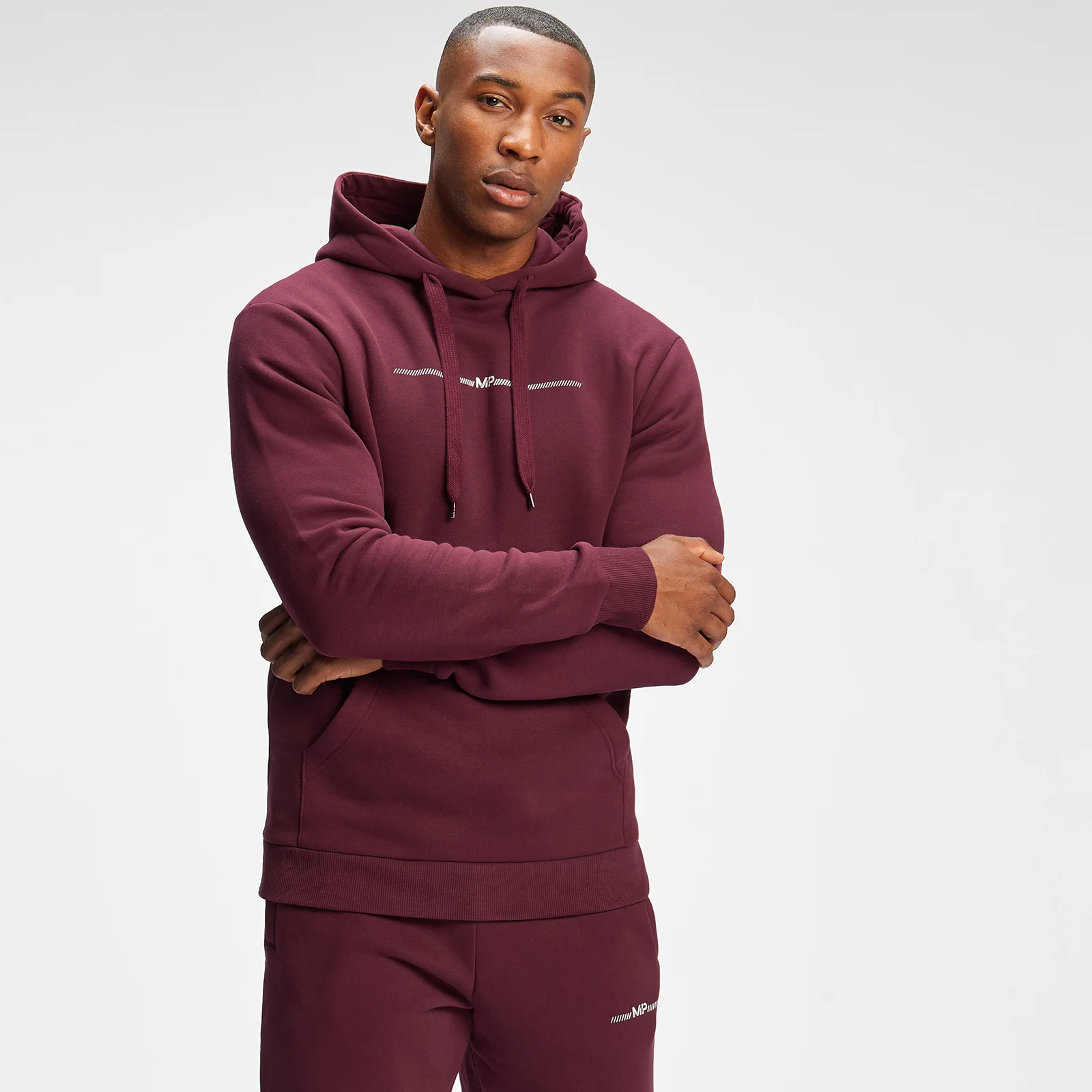 MP Men's Mini Mark Graphic Hoodie - Merlot - XXS Image 1