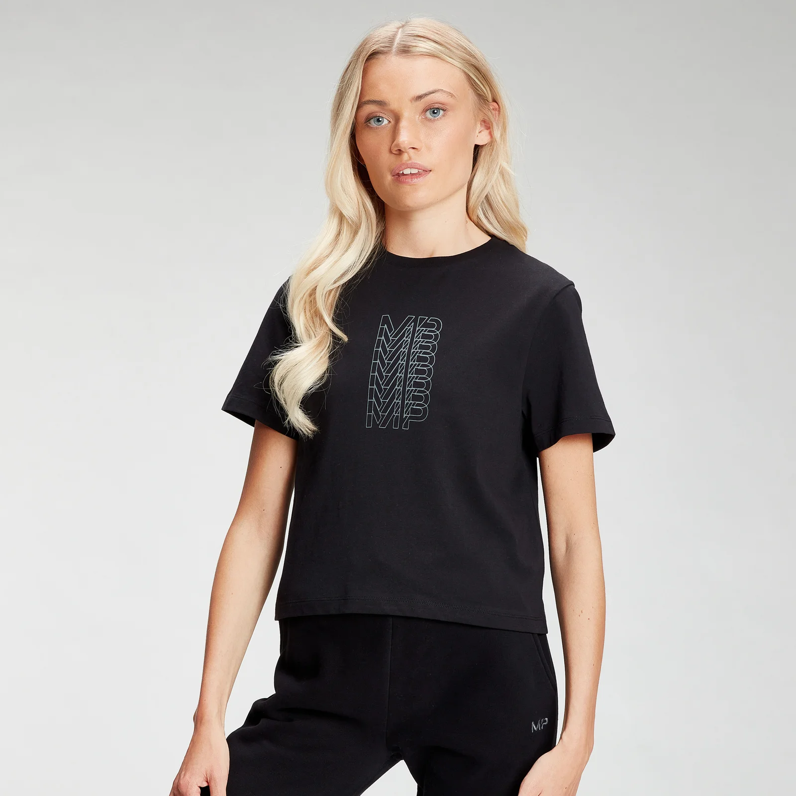 MP Women's Repeat MP Crop T-Shirt - Black - XXS Image 1