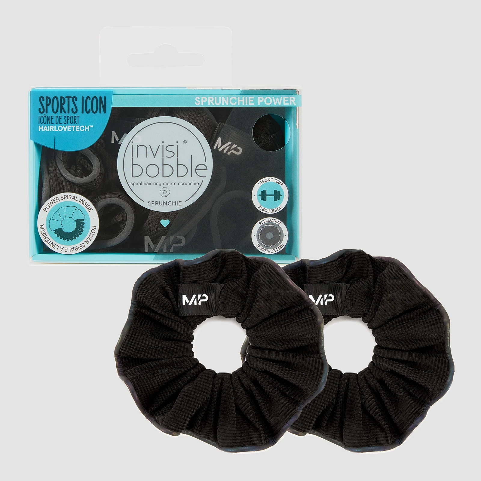 MP X Invisibobble® Reflective Power Sprunchie – Black - 2 PACK Image 1