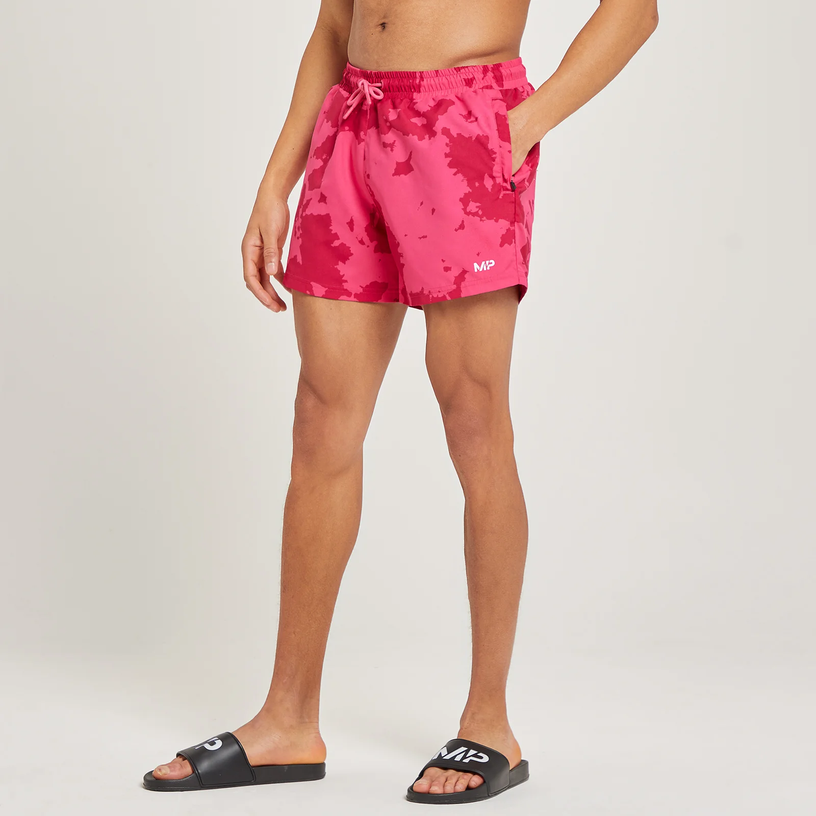 MP Men's Atlantic Printed Swim Shorts - Magenta - XXS Image 1