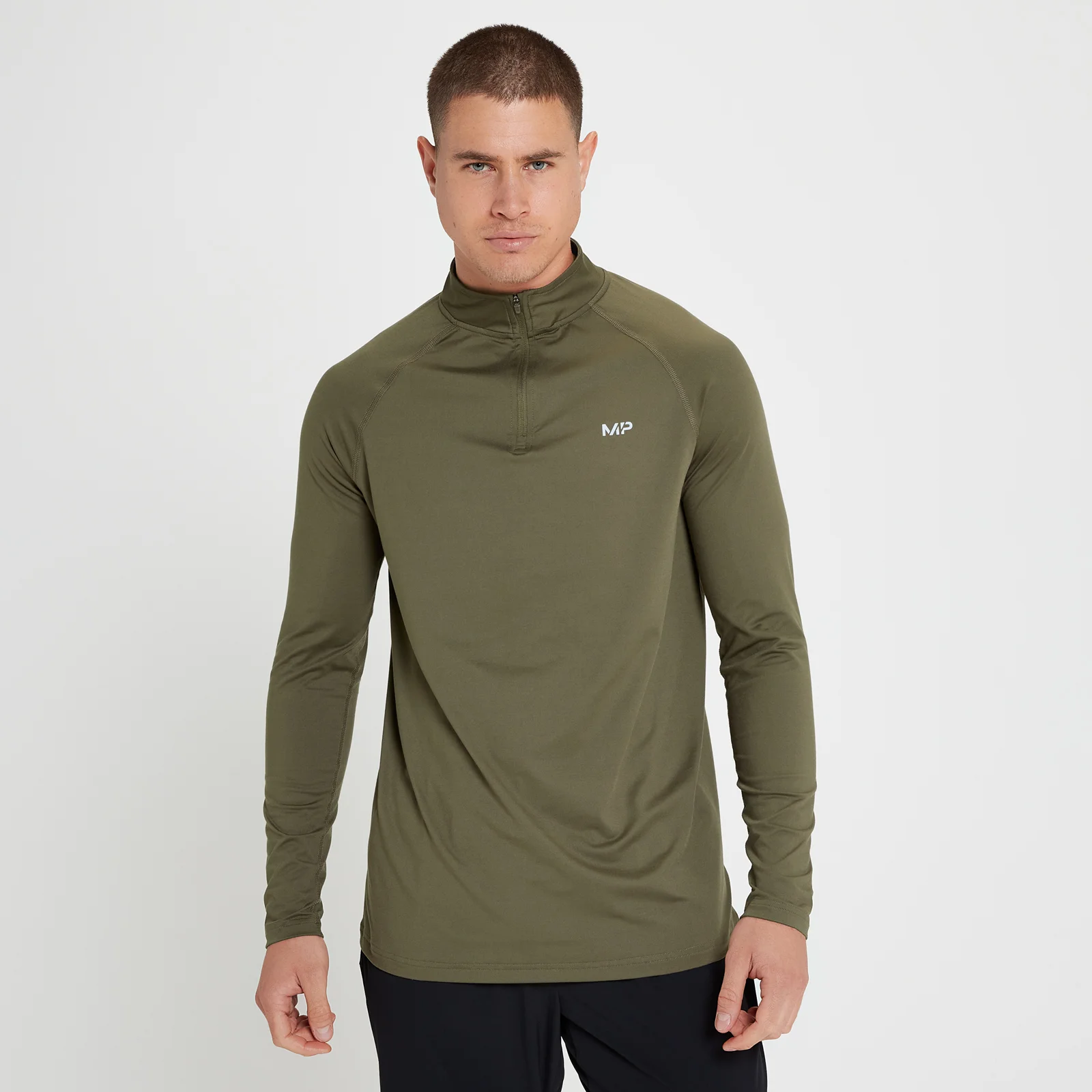 MP Men's Velocity 1/4 Zip - Army Green - XXS Image 1