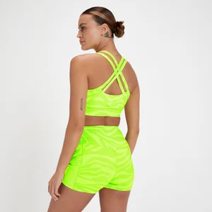 MP Women's Tempo Sports Bra - Acid Lime Zebra - Size XS