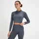 MP Women's Tempo Seamless 1/4 Zip Crop Top - Graphite