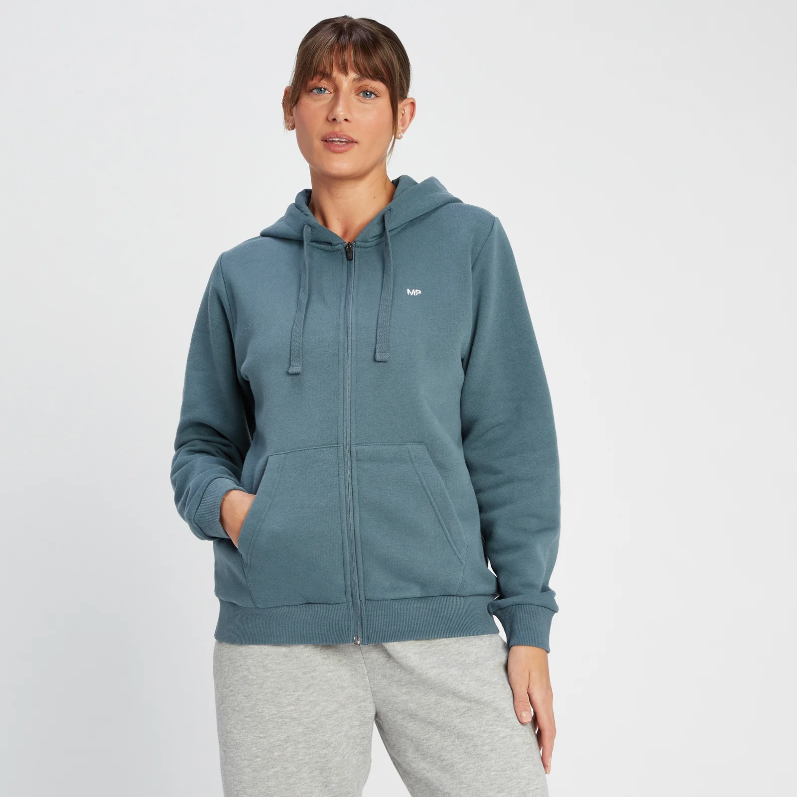 MP Women's Rest Day Zip Through Hoodie - Smoke Blue - XXS Image 1