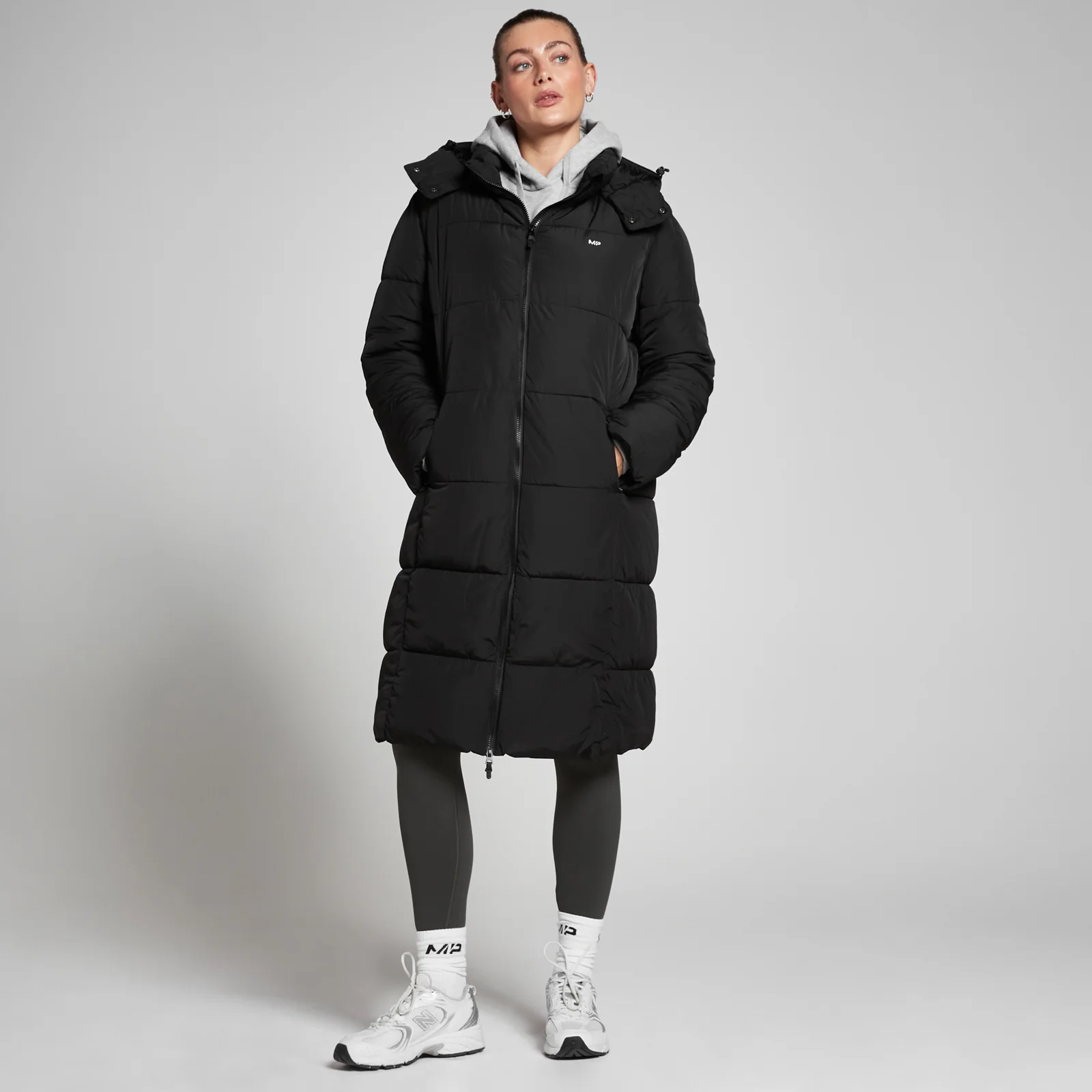 MP Women's Outerwear Longline Puffer Jacket Black MYPROTEIN™