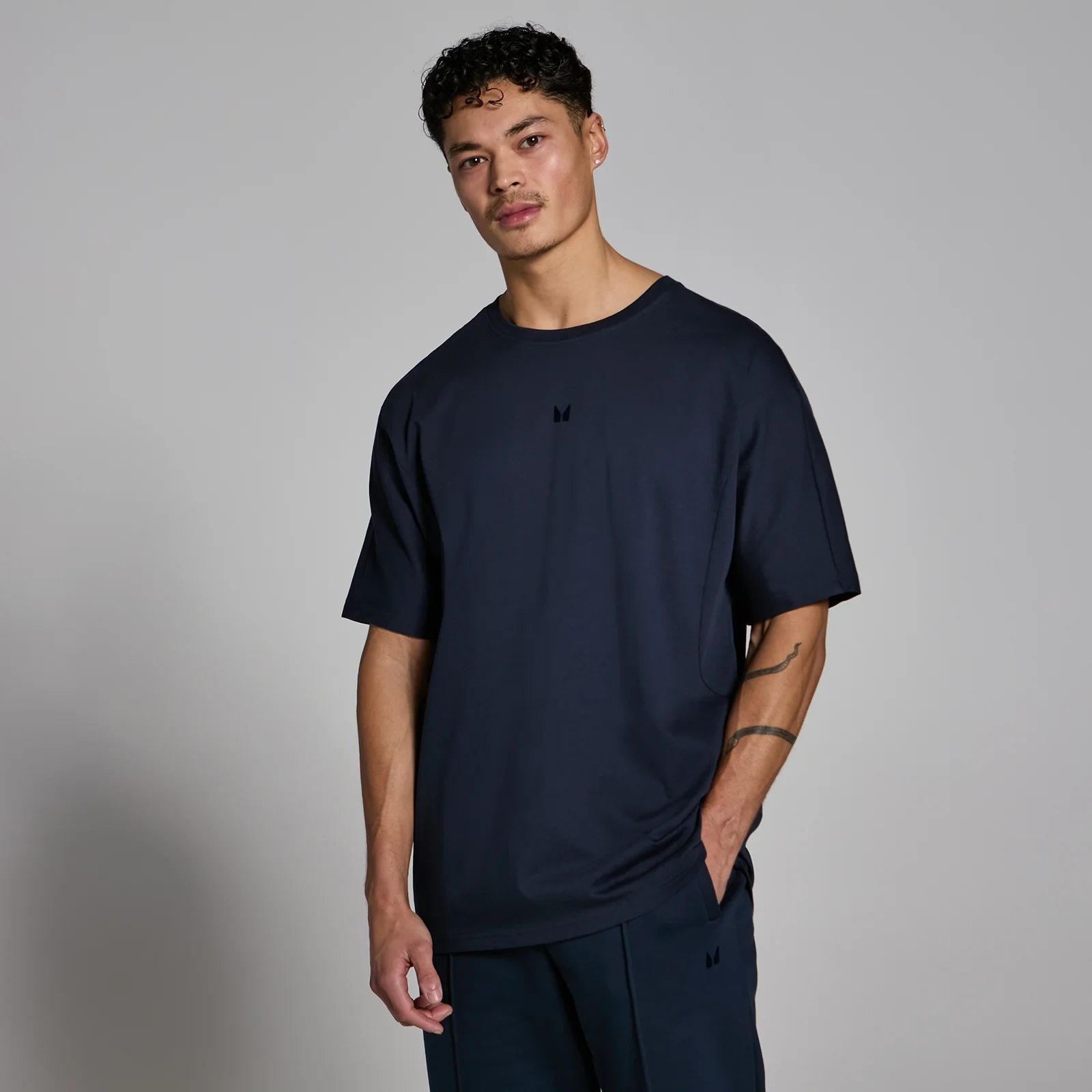 MP Men's Lifestyle Heavyweight Oversized T-Shirt - Deep Navy - S Image 1