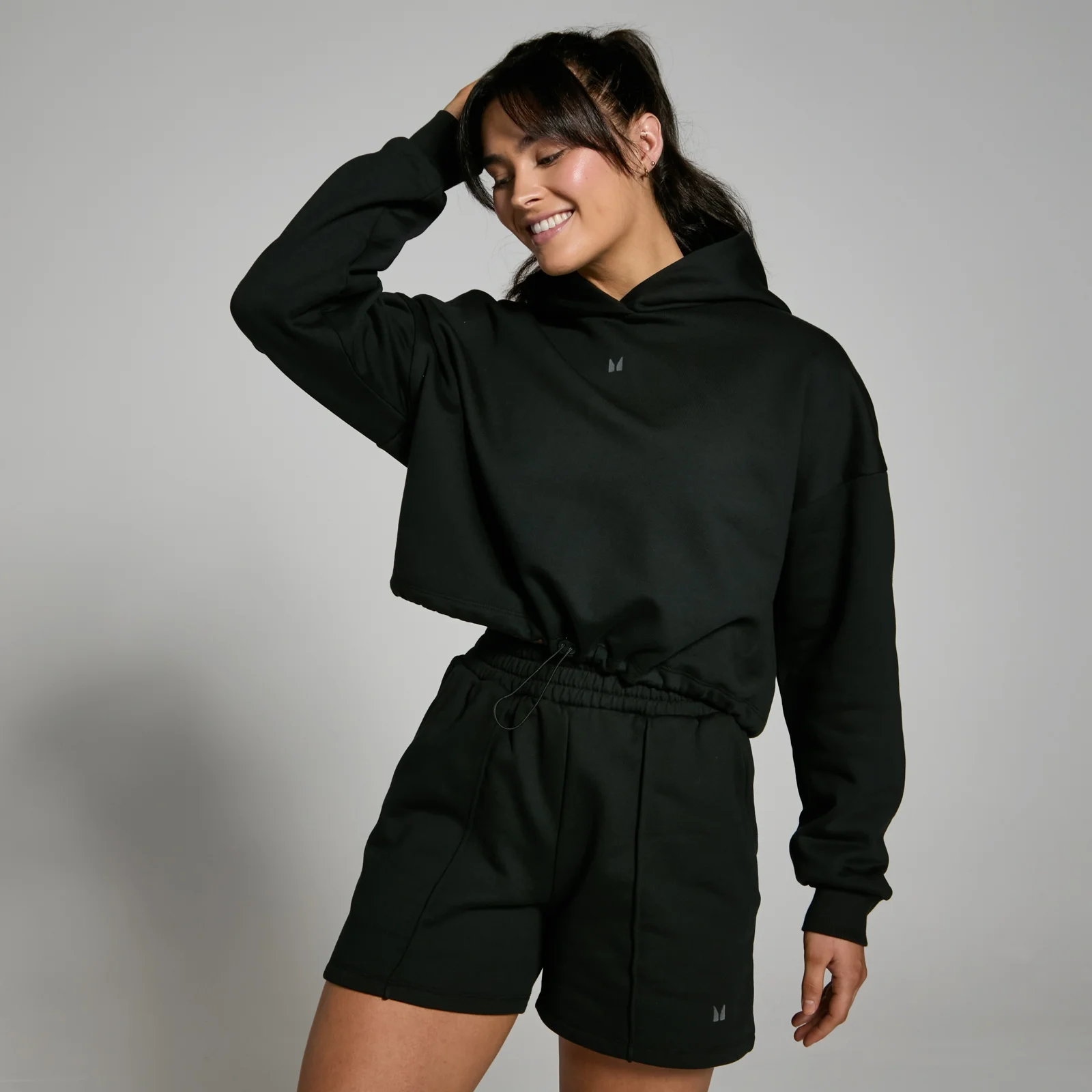 MP Women's Lifestyle Heavyweight Cropped Hoodie - Black - XS Image 1