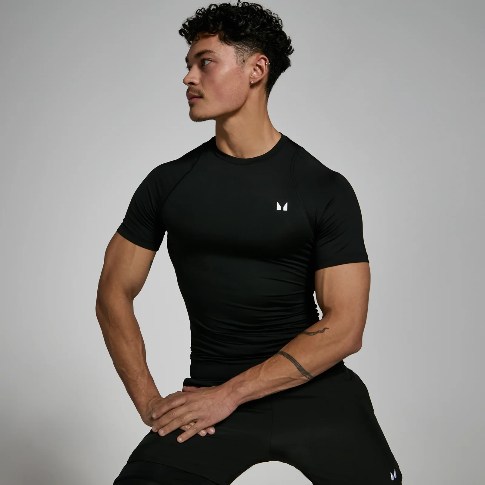 Men's Training Short Sleeve Compression T-Shirt - Black - M Image 1