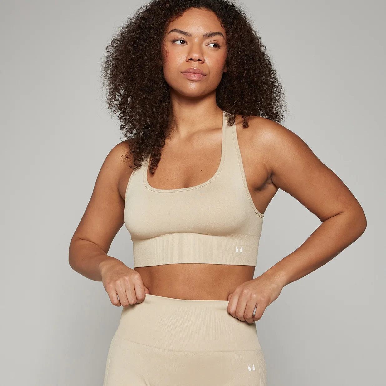 MP Women's Shape Seamless Sports Bra - Sandstone - M Image 1