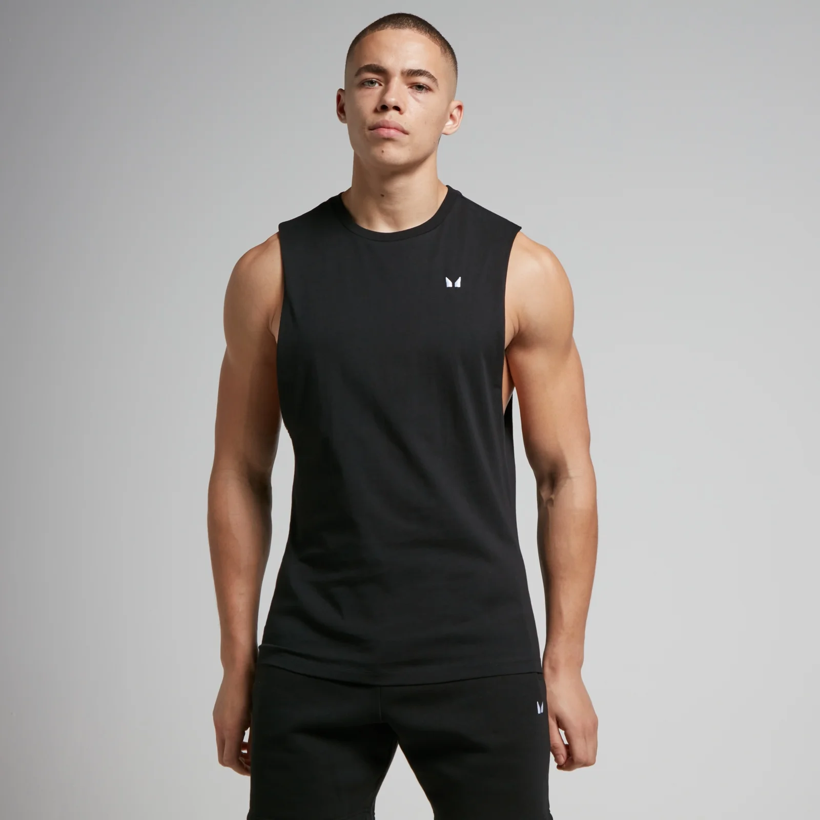 MP Men's Rest Day Drop Armhole Tank Top - Black - S Image 1