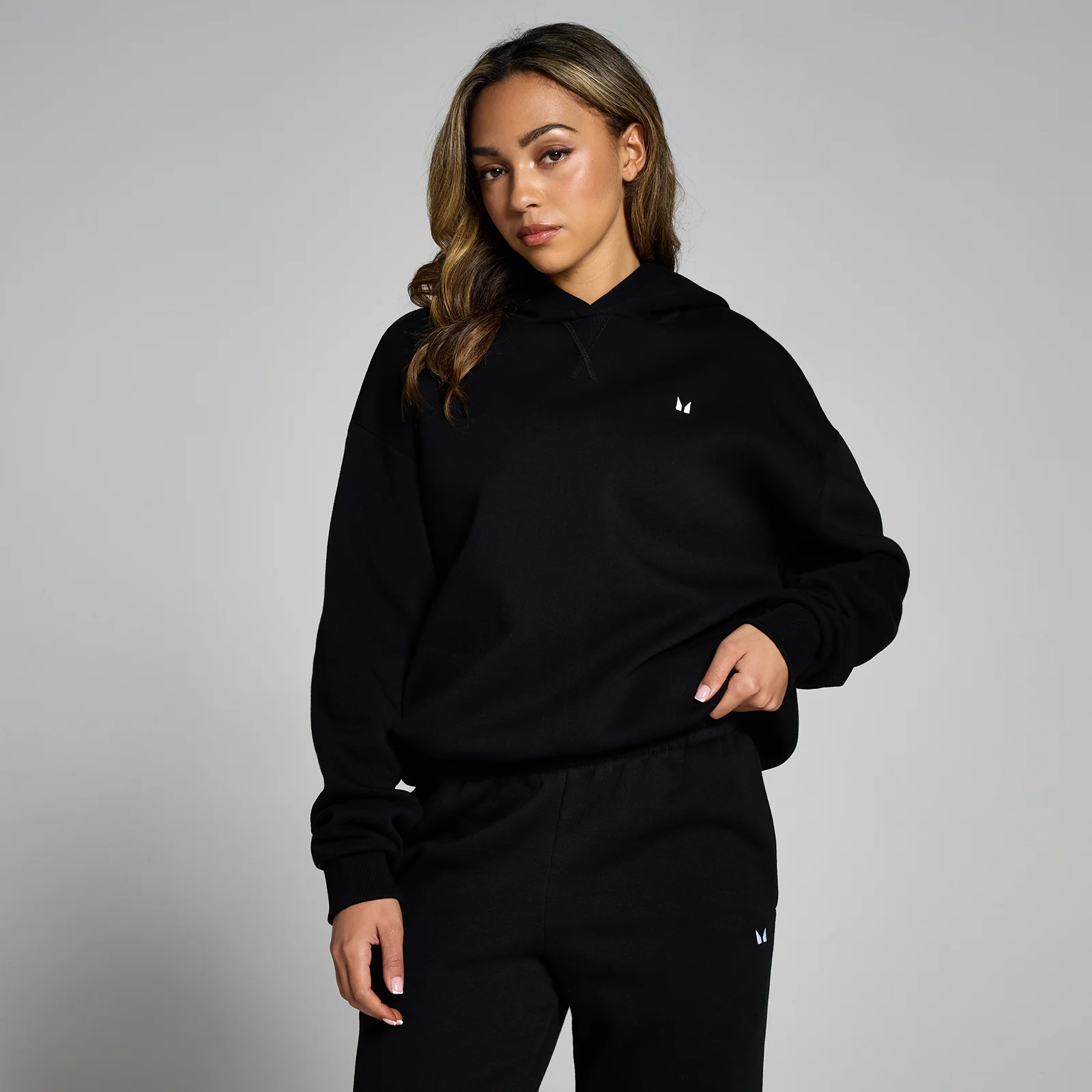 MP Women's Basics Oversized Hoodie - Black - XXS Image 1