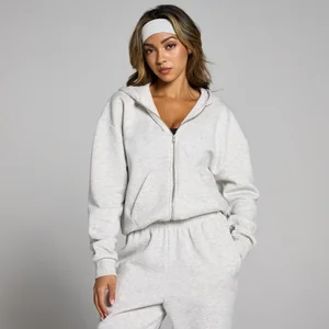 MP Women's Basics Zip Through Hoodie - Light Grey Marl - Size L