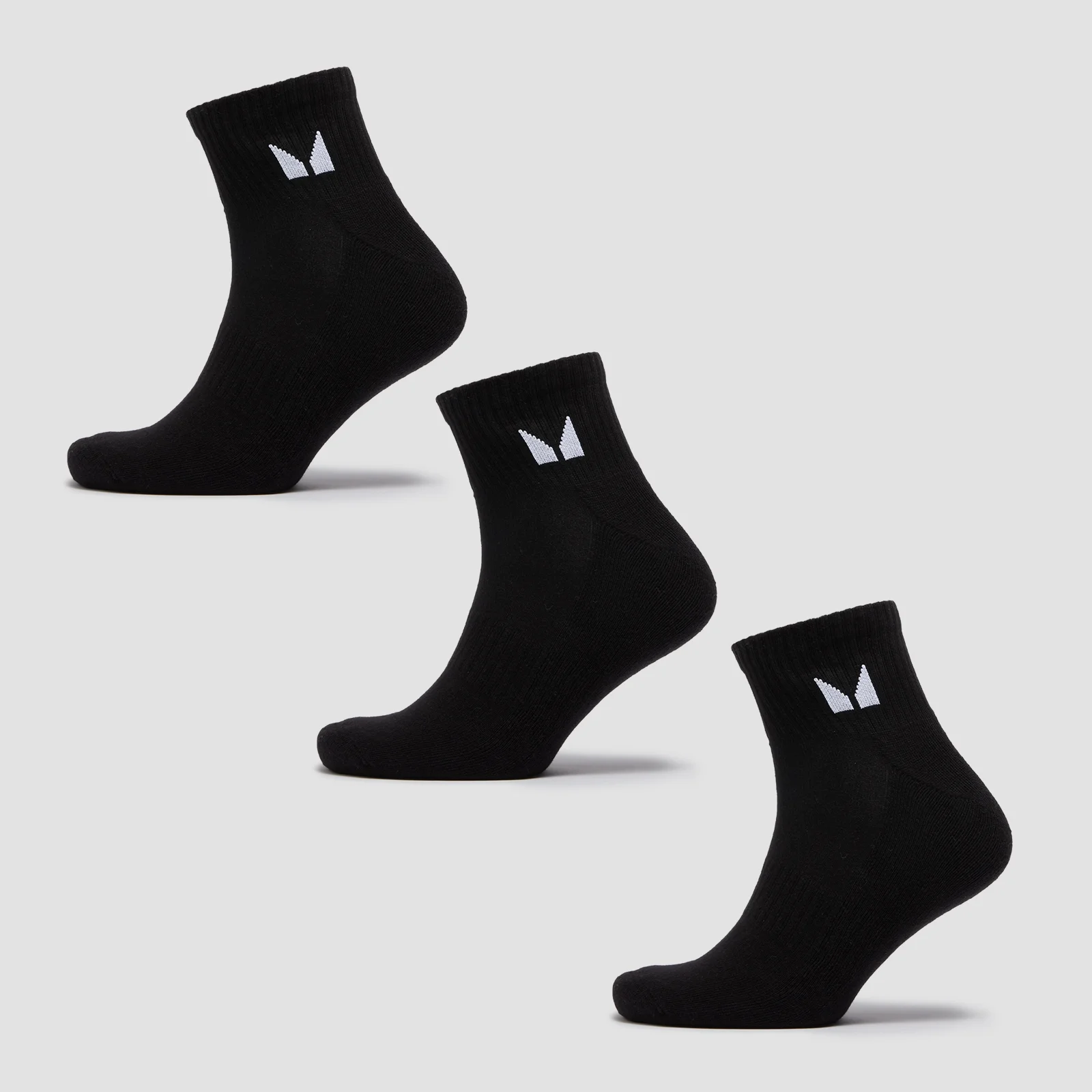 MP Unisex Ankle Socks (3 Pack) - Black - UK 2-5 Image 1