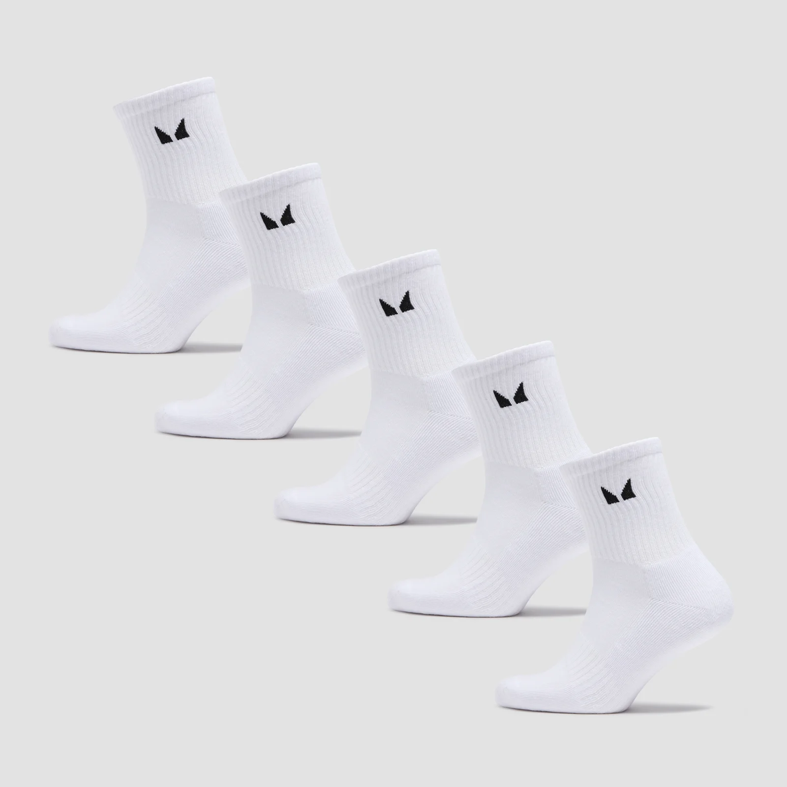 MP Unisex Crew Socks (5 Pack) - White - UK 12-14 Image 1