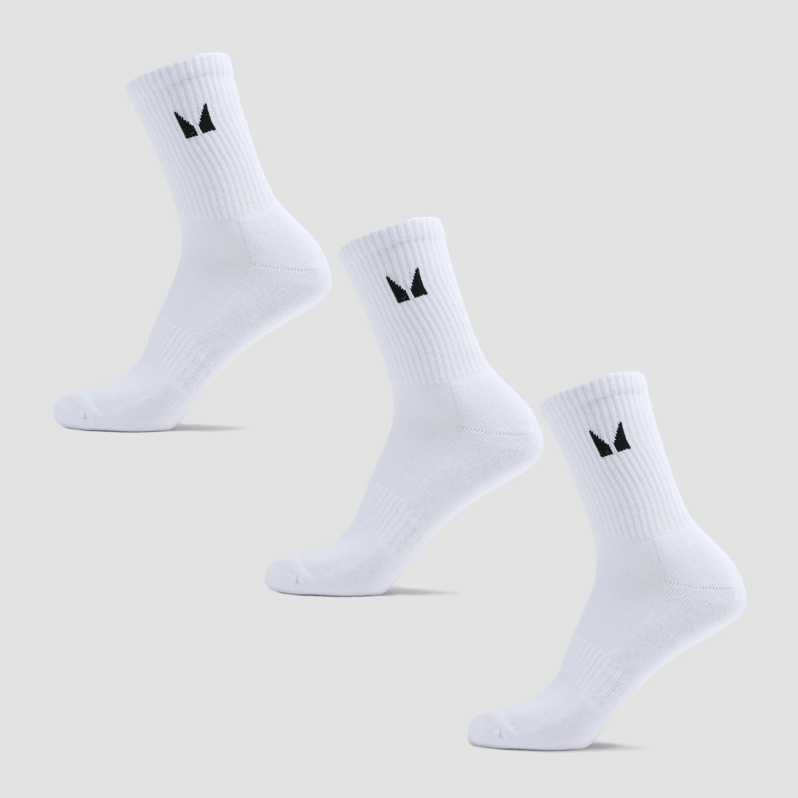 MP Unisex Crew Socks (3 Pack) - White - UK 2-5 Image 1
