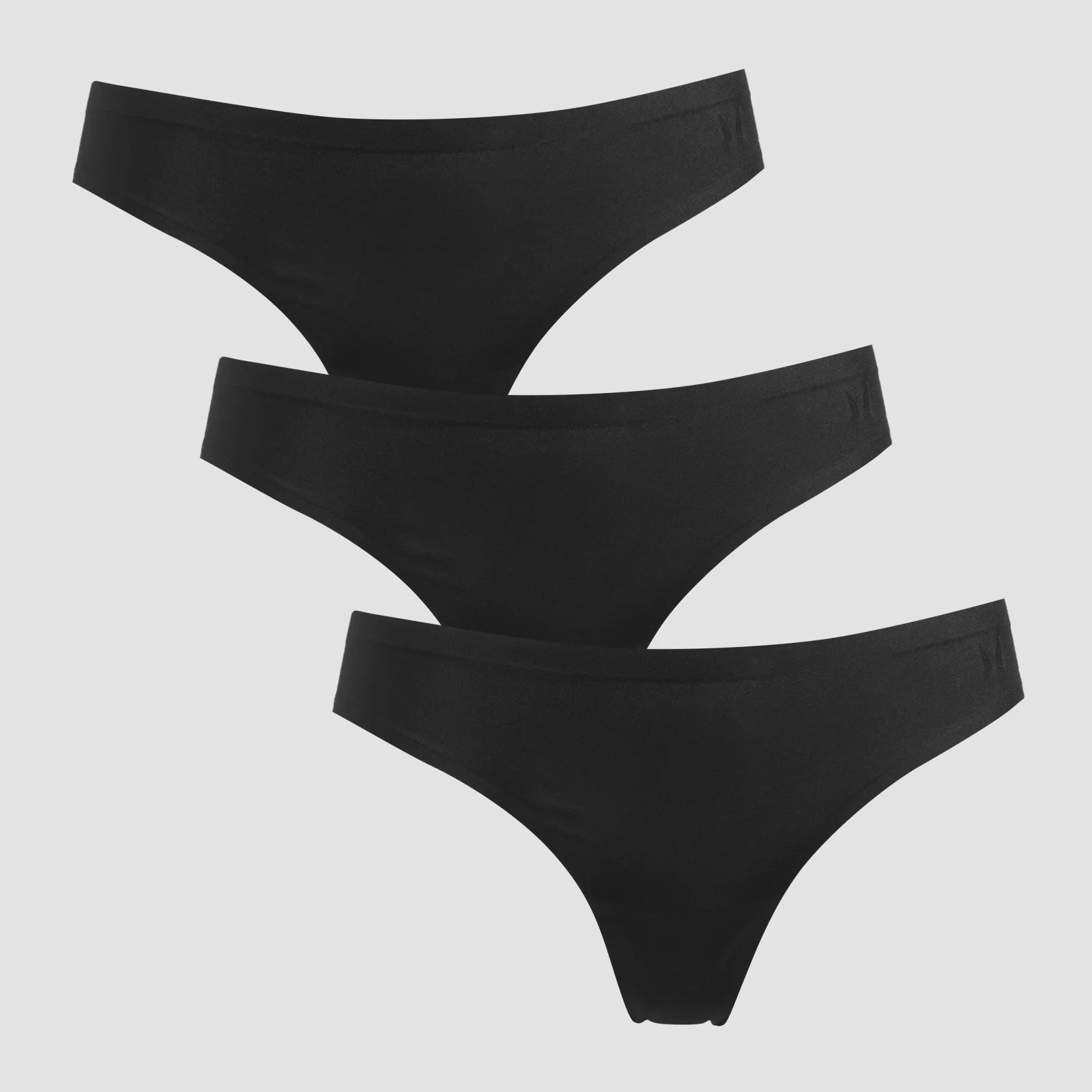MP Women's Mid Rise No VPL Thong (3 Pack) - Black - L Image 1