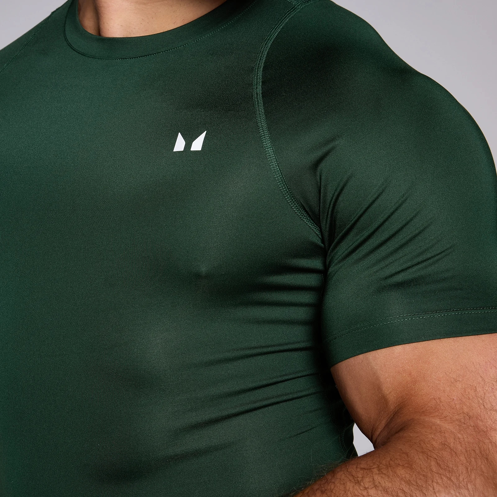 Men's Training Short Sleeve Compression T-Shirt - Dark Emerald - XXXL Image 4