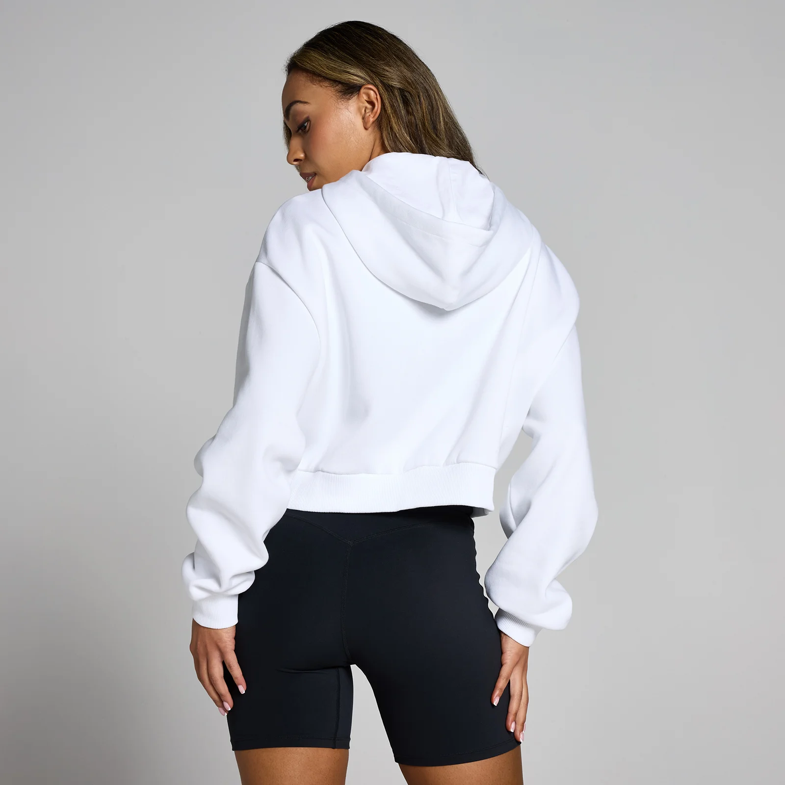 MP Women's Basics Zip Through Cropped Hoodie - White - S Image 2