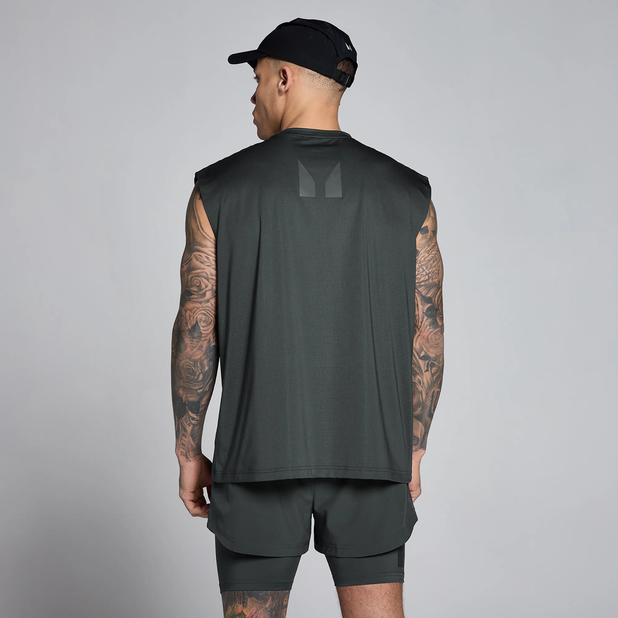 MP Men's Hybrid Oversized Mesh Tank - Washed Black - XS Image 2