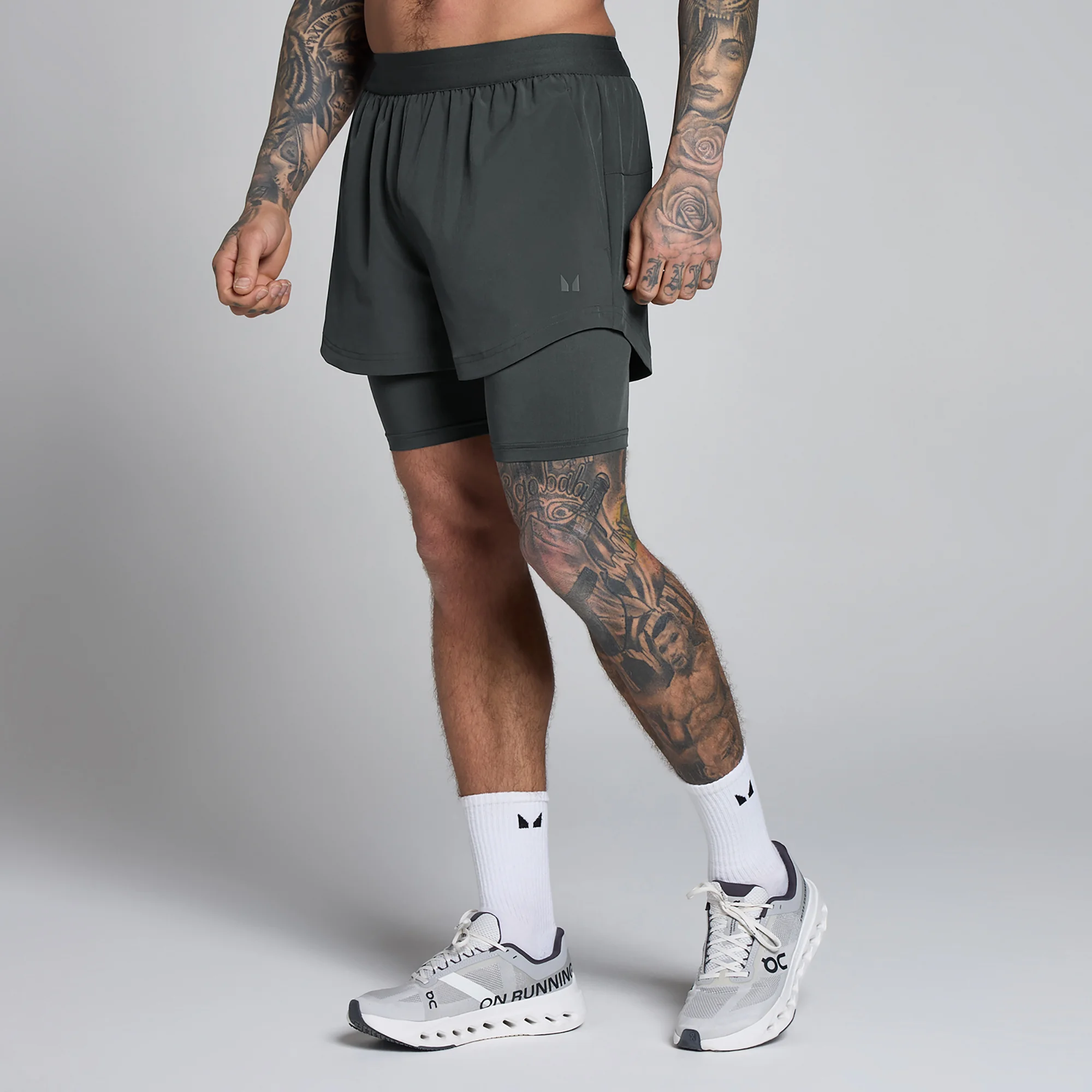 MP Men's Hybrid 5" 2-in-1 Shorts - Washed Black - XS Image 1
