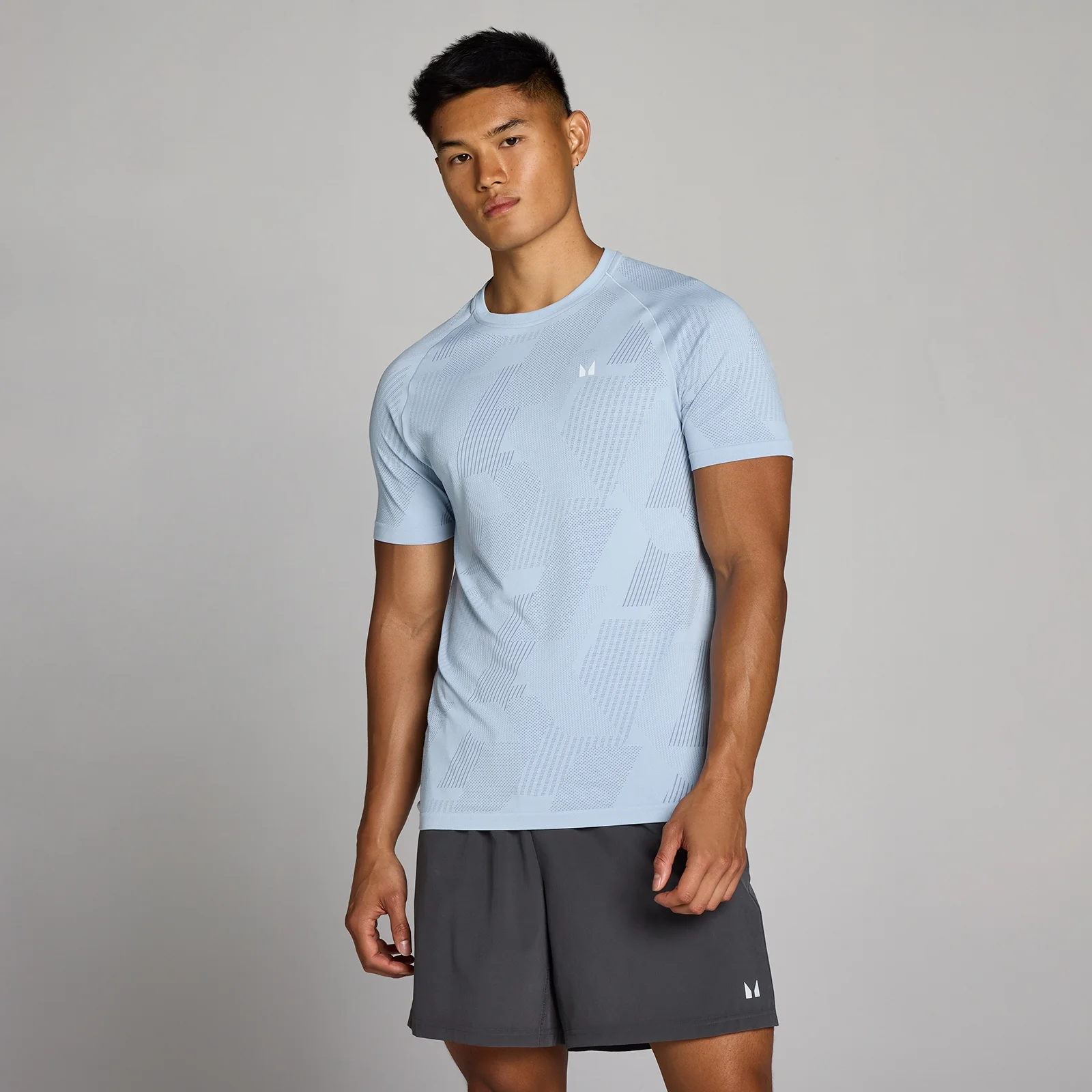 MP Men's Tempo Pillar Graphic Seamless T-Shirt - Breeze Blue - XS Image 1