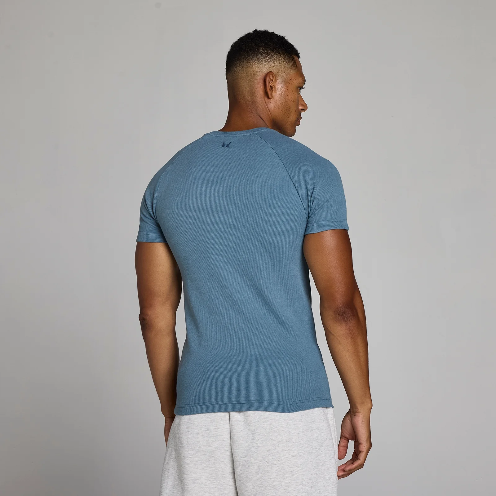 MP Men's Lift Ribbed Muscle Fit T-Shirt - Midnight Slate - S Image 2