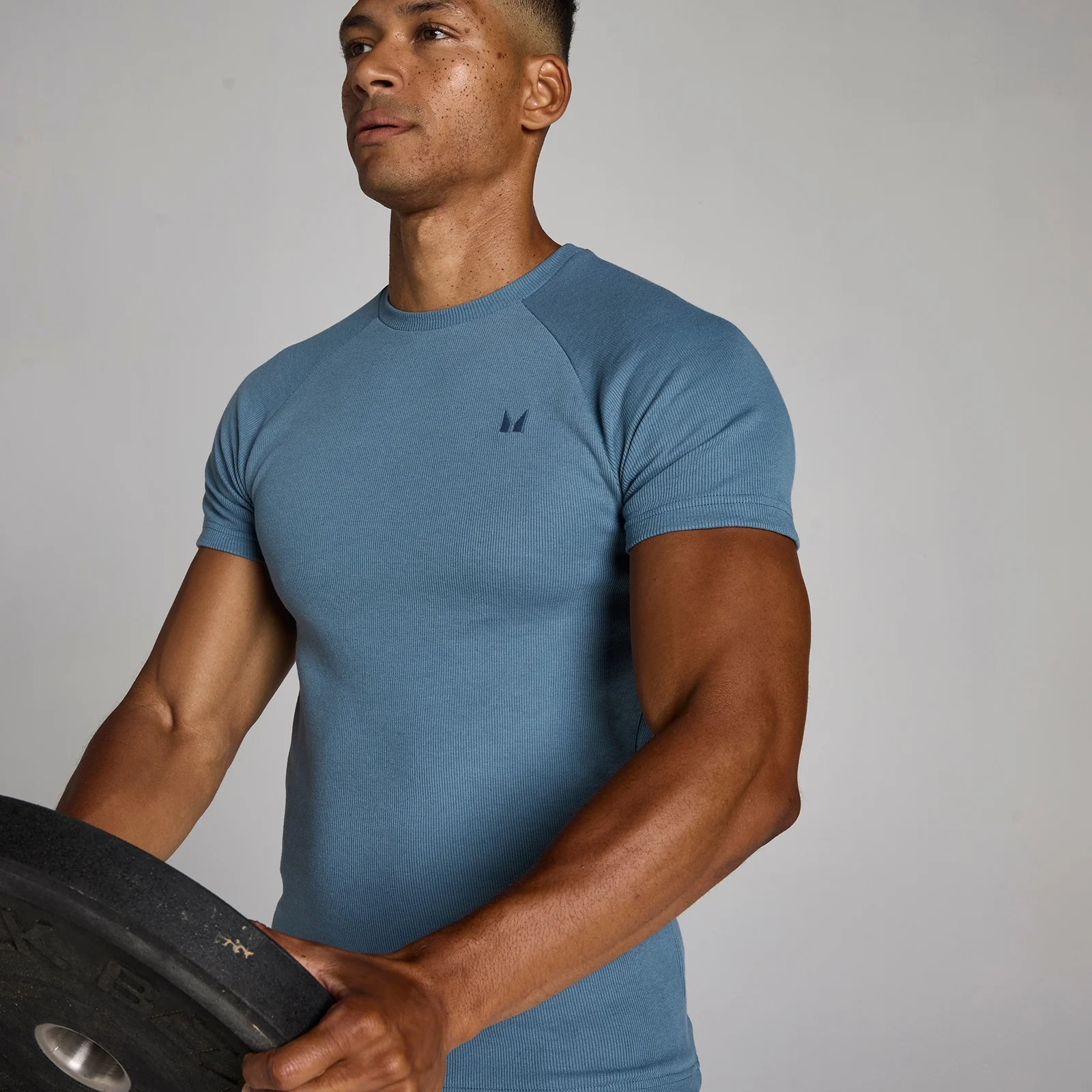 MP Men's Lift Ribbed Muscle Fit T-Shirt - Midnight Slate - S Image 4