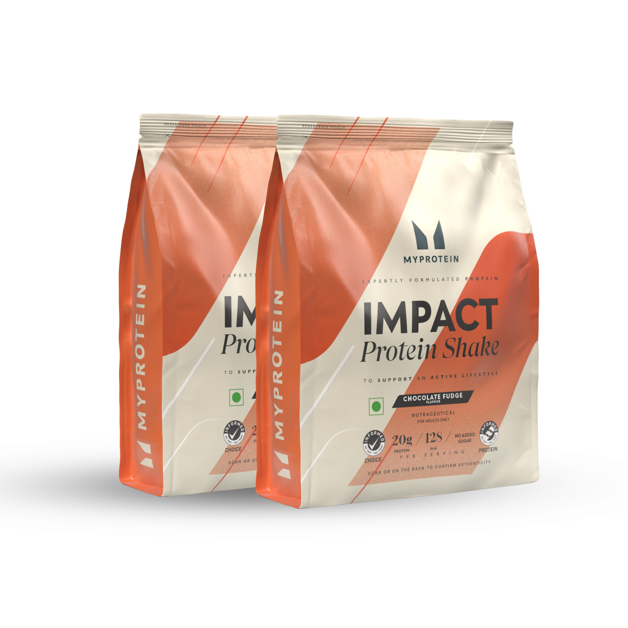 Impact Protein Shake Twin Pack - Chocolate Fudge - Chocolate Fudge Image 1